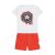 Converse Conjunto de camiseta y pantalones cortos para Niños Squiggle Patch Blanco